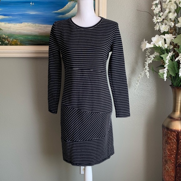 Mango Black & White Long Sleeve Dress Size 6 - Picture 14 of 17